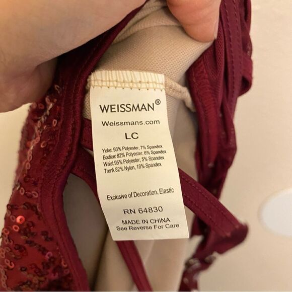 WEISSMAN Dance Costume burgundy fringe The Coolest Thing Ever 13815 child LC - Picture 6 of 9